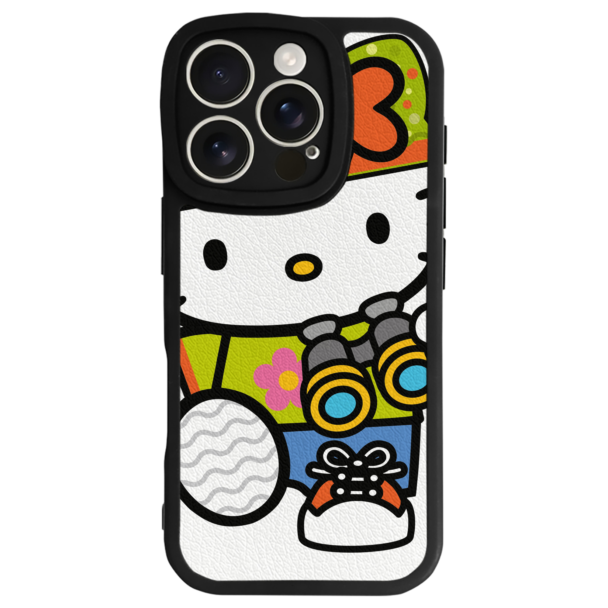 （画像用） Hello Kitty ハローキティ 【iPhone 16シリーズ対応】シリコンスマホケース（レザー調） 材質：シリコン